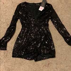 Black sequin romper